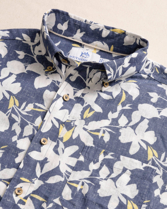 Southern Tide Sport Shirts Blossom Bay Linen Sport Shirt