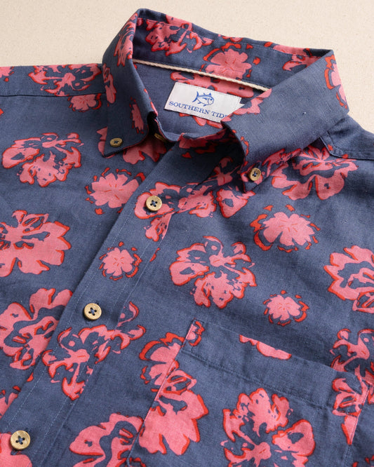 Southern Tide Sport Shirts Blossom Bliss Linen Sport Shirt