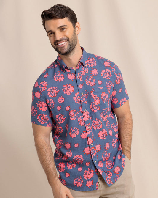 Southern Tide Sport Shirts Blossom Bliss Linen Sport Shirt