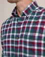 Southern Tide Sport Shirts Cobblestone Plaid Beach Flannel Sport Shirt- Muscadine
