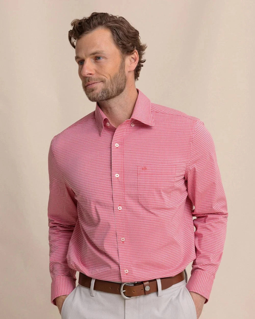 Southern Tide Sport Shirts GRENADINE RED / S Crofton Plaid Charleston Sport Shirt