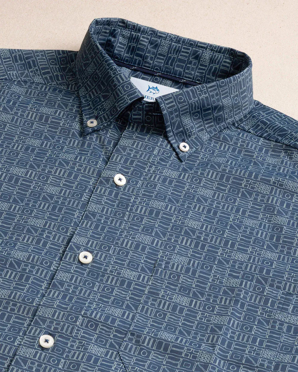 Southern Tide Sport Shirts Nautical Flags Short Sleeve Sport Shirt