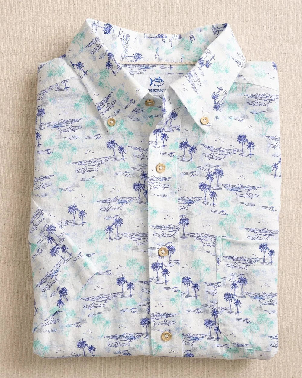 Southern Tide Sport Shirts Ocean Getaway Short Sleeve Sport Shirt