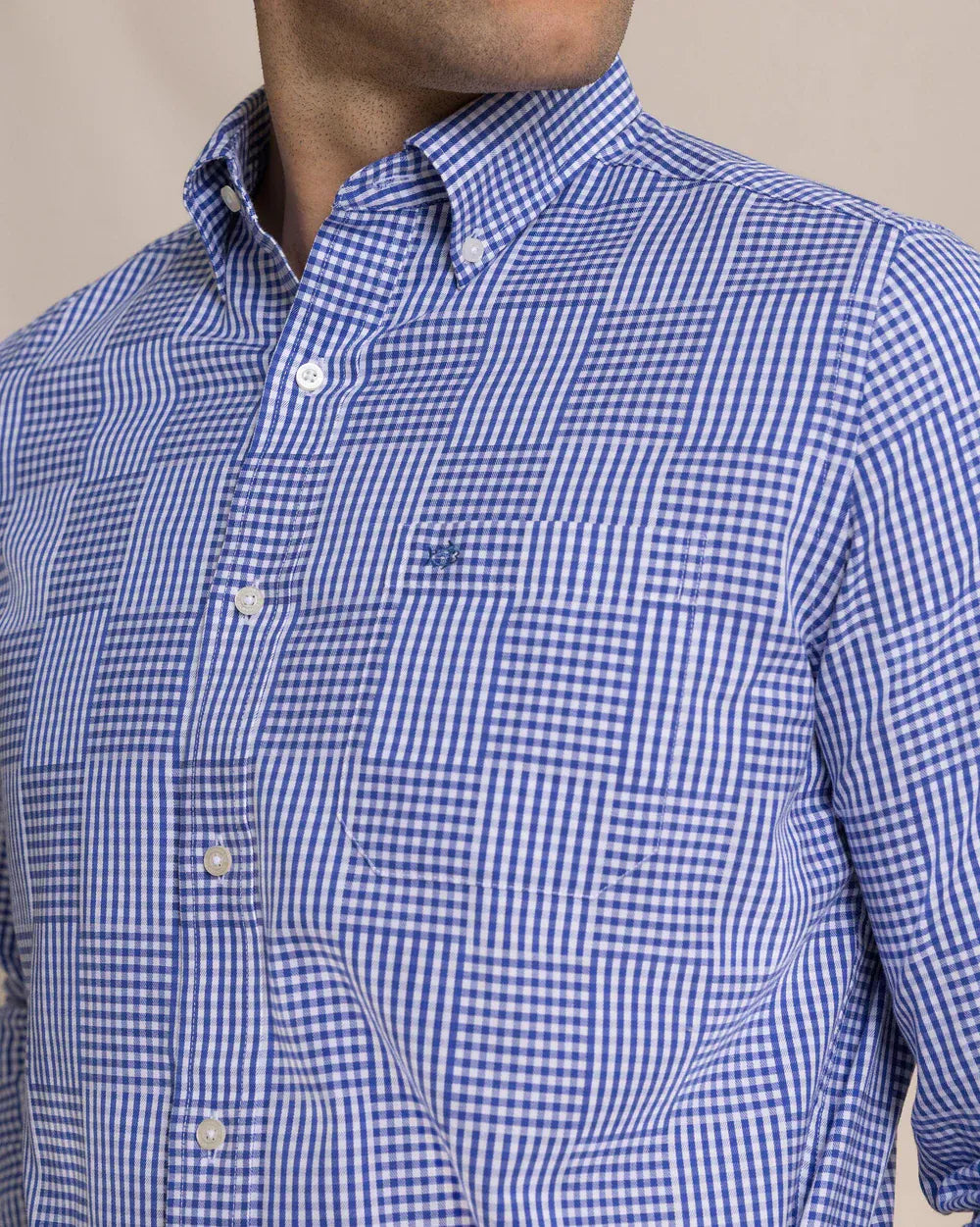 Southern Tide Sport Shirts Palmetto Point Gingham Sport Shirt in Nautical Blue
