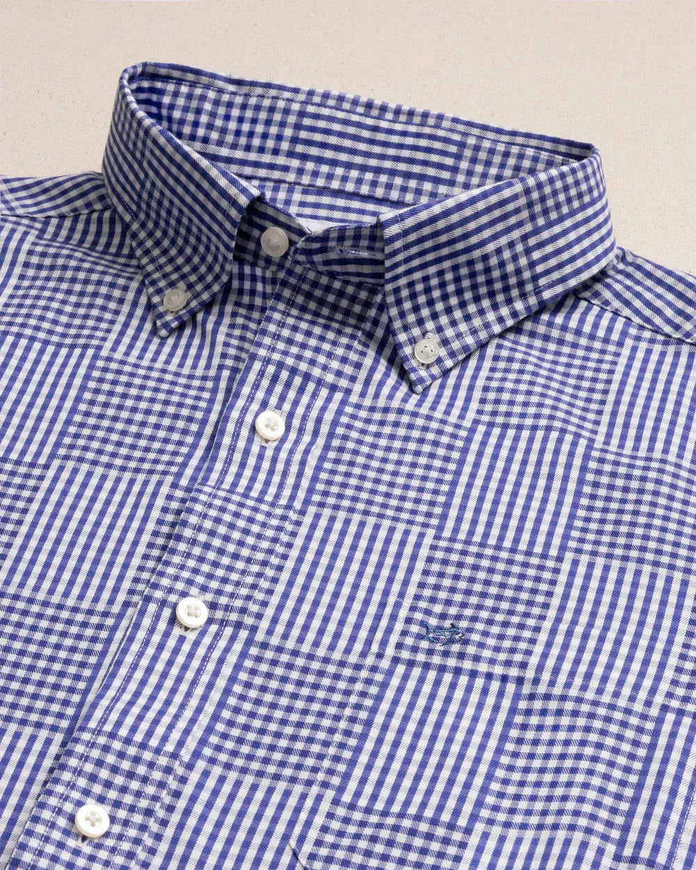 Southern Tide Sport Shirts Palmetto Point Gingham Sport Shirt in Nautical Blue