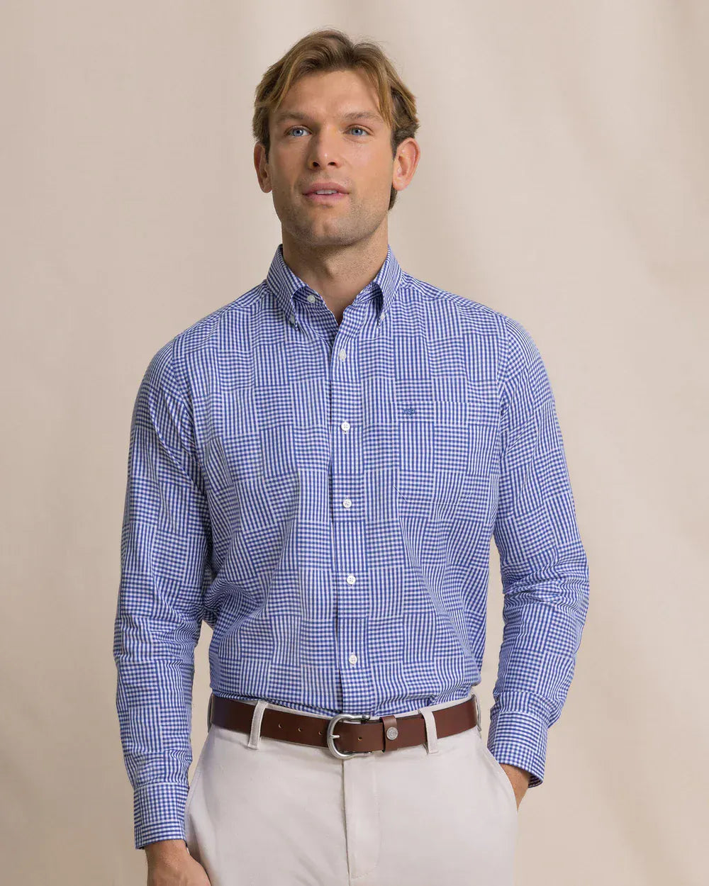 Southern Tide Sport Shirts Palmetto Point Gingham Sport Shirt in Nautical Blue