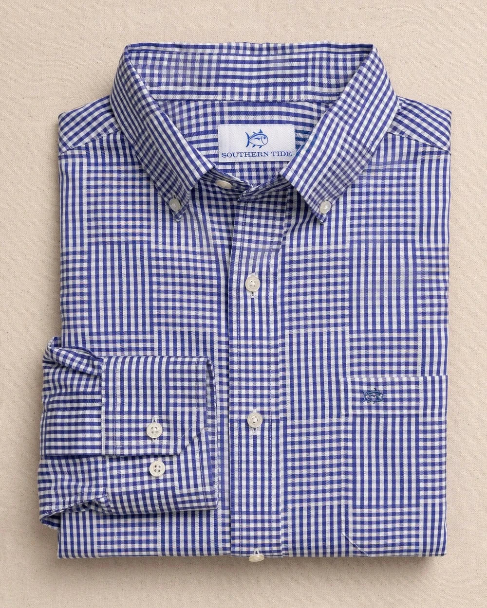 Southern Tide Sport Shirts Palmetto Point Gingham Sport Shirt in Nautical Blue