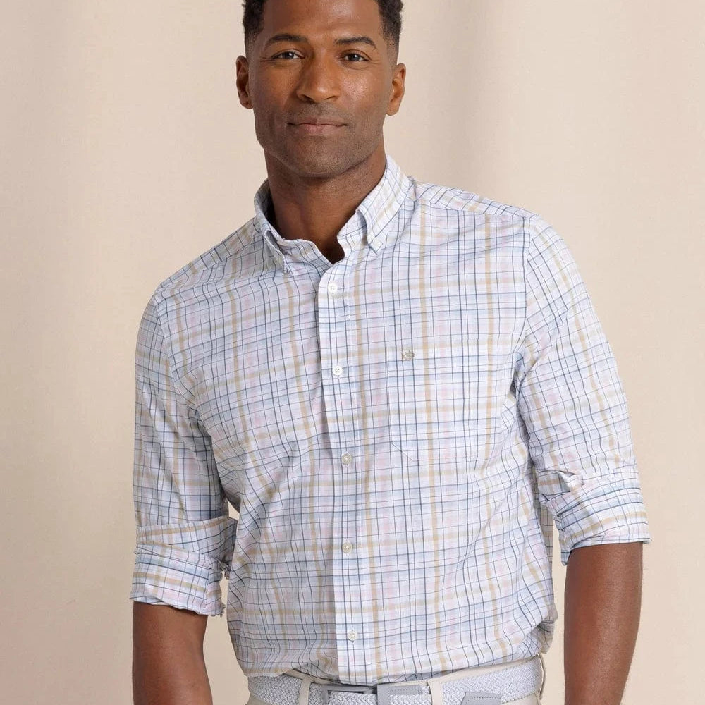 Southern Tide Sport Shirts Parfait Pink / M Morris Island brrr Intercoastal Plaid Long Sleeve Sport Shirt