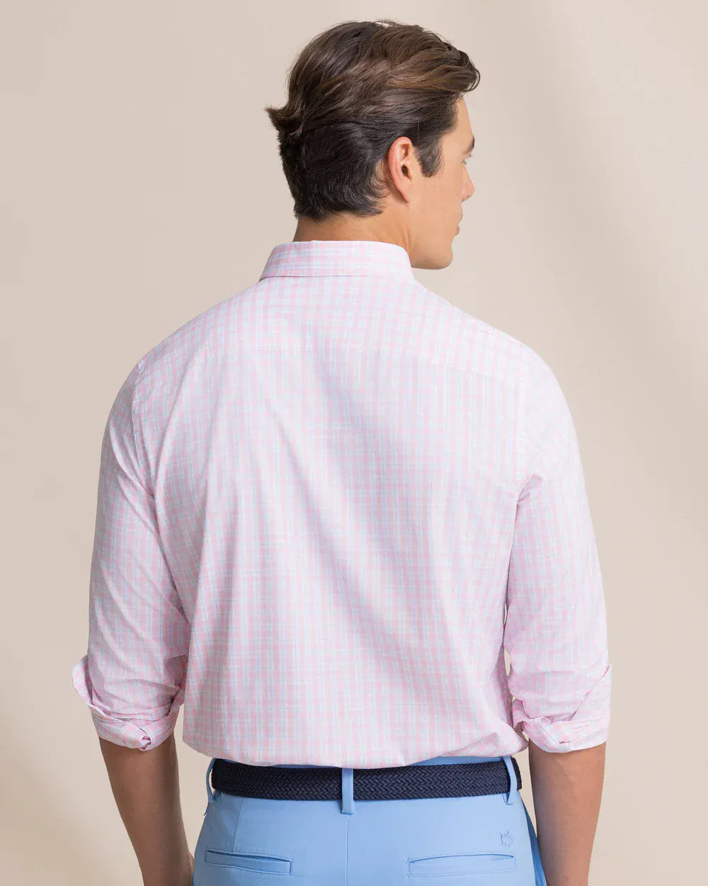 Southern Tide Sport Shirts Precheck Plaid Coastal Breeze® Sport Shirt in Orchid Pink