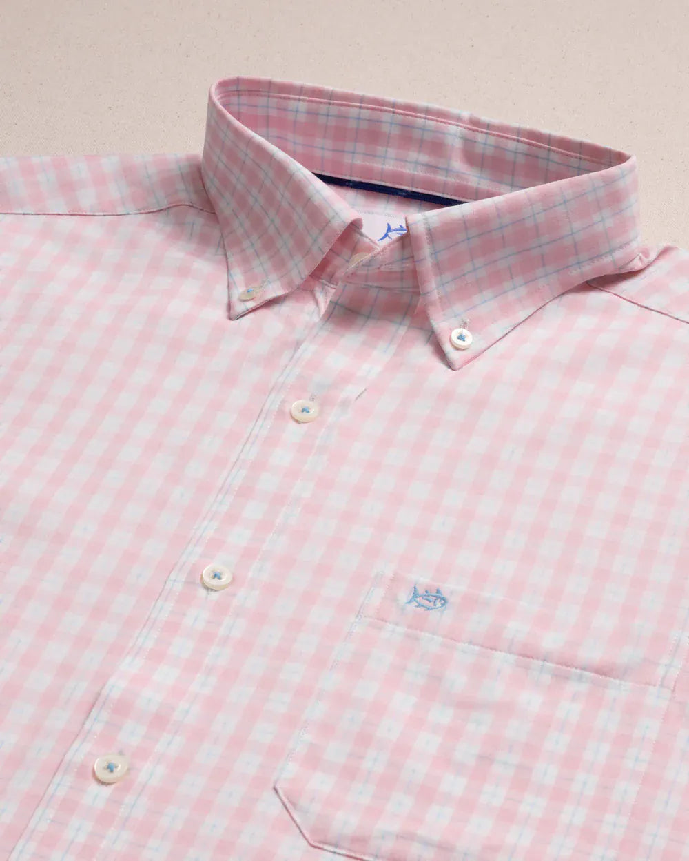 Southern Tide Sport Shirts Precheck Plaid Coastal Breeze® Sport Shirt in Orchid Pink