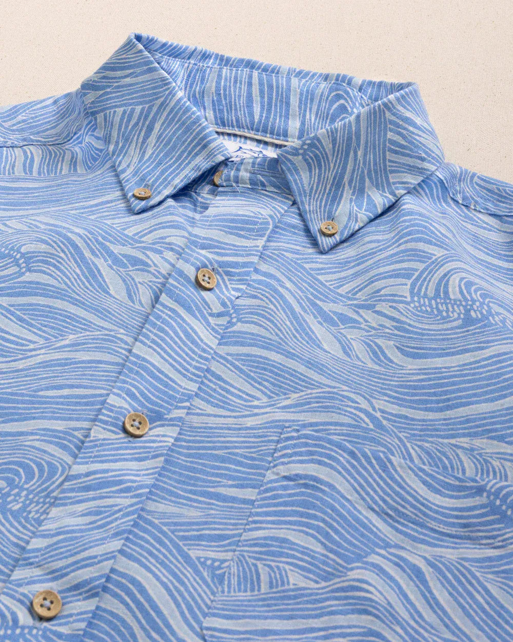 Southern Tide Sport Shirts Rolling Waves Linen Sport Shirt