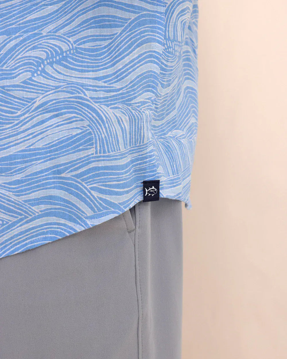 Southern Tide Sport Shirts Rolling Waves Linen Sport Shirt