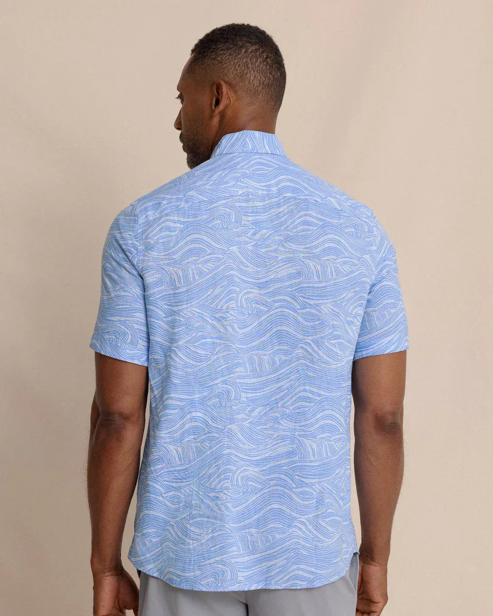 Southern Tide Sport Shirts Rolling Waves Linen Sport Shirt