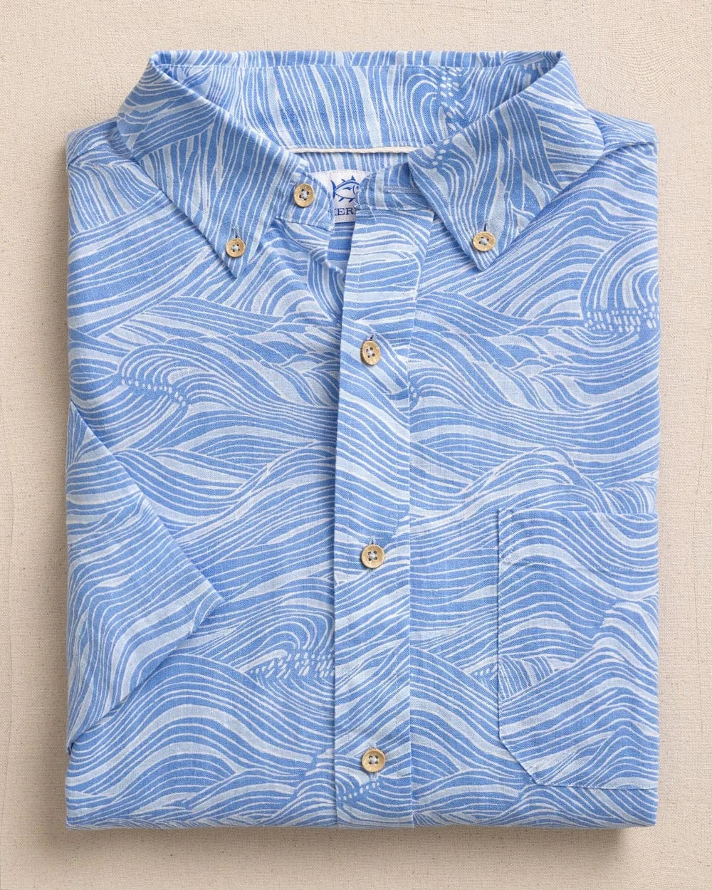 Southern Tide Sport Shirts Rolling Waves Linen Sport Shirt