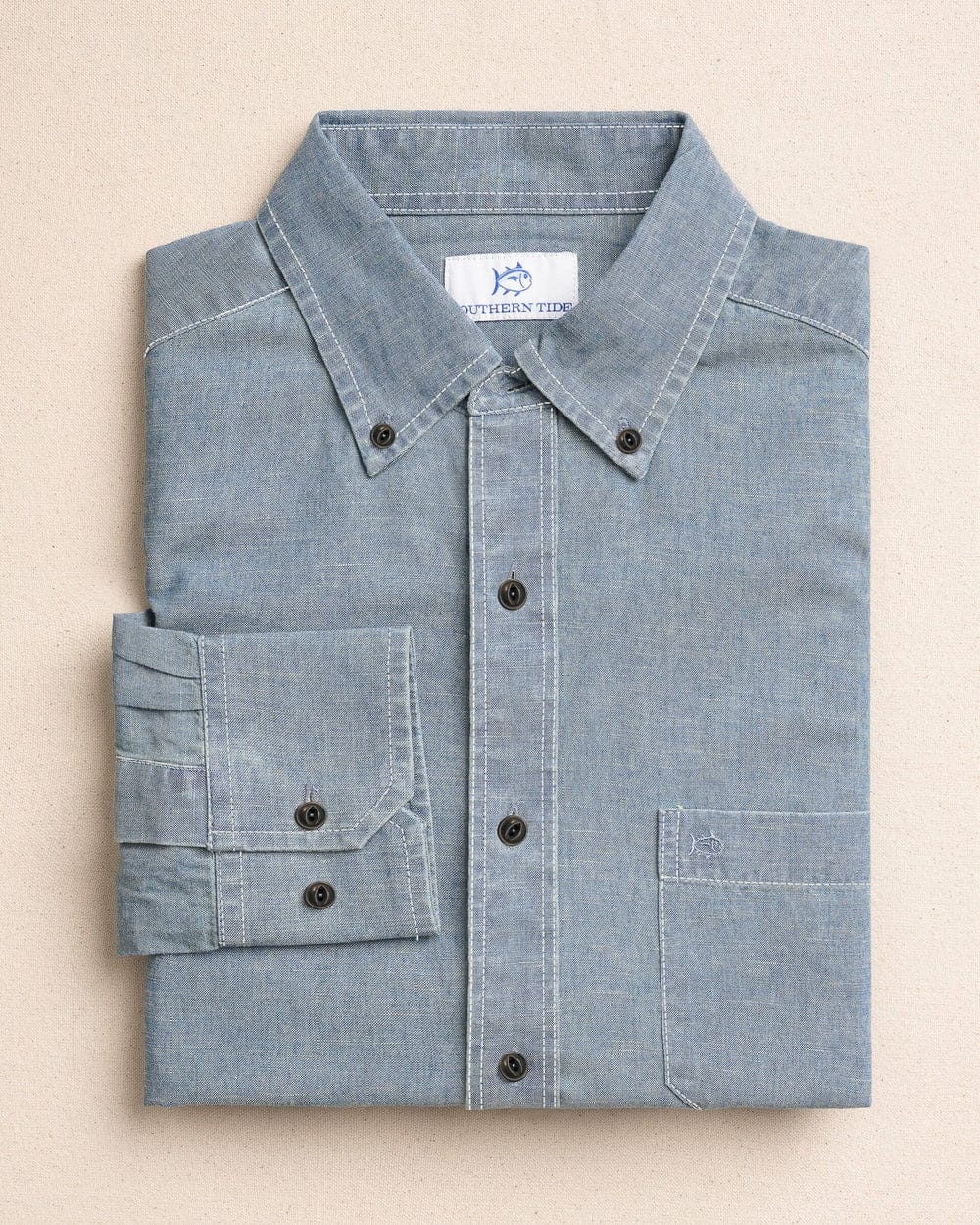 Southern Tide Sport Shirts Sandy Beach Chambray Sport Shirt