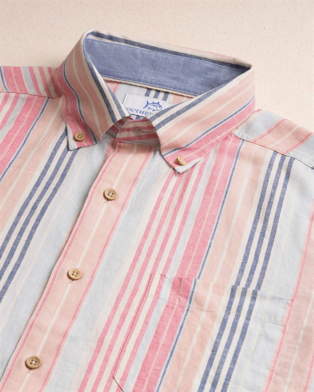 Southern Tide Sport Shirts Sea Voyage Stripe Linen Sport Shirt