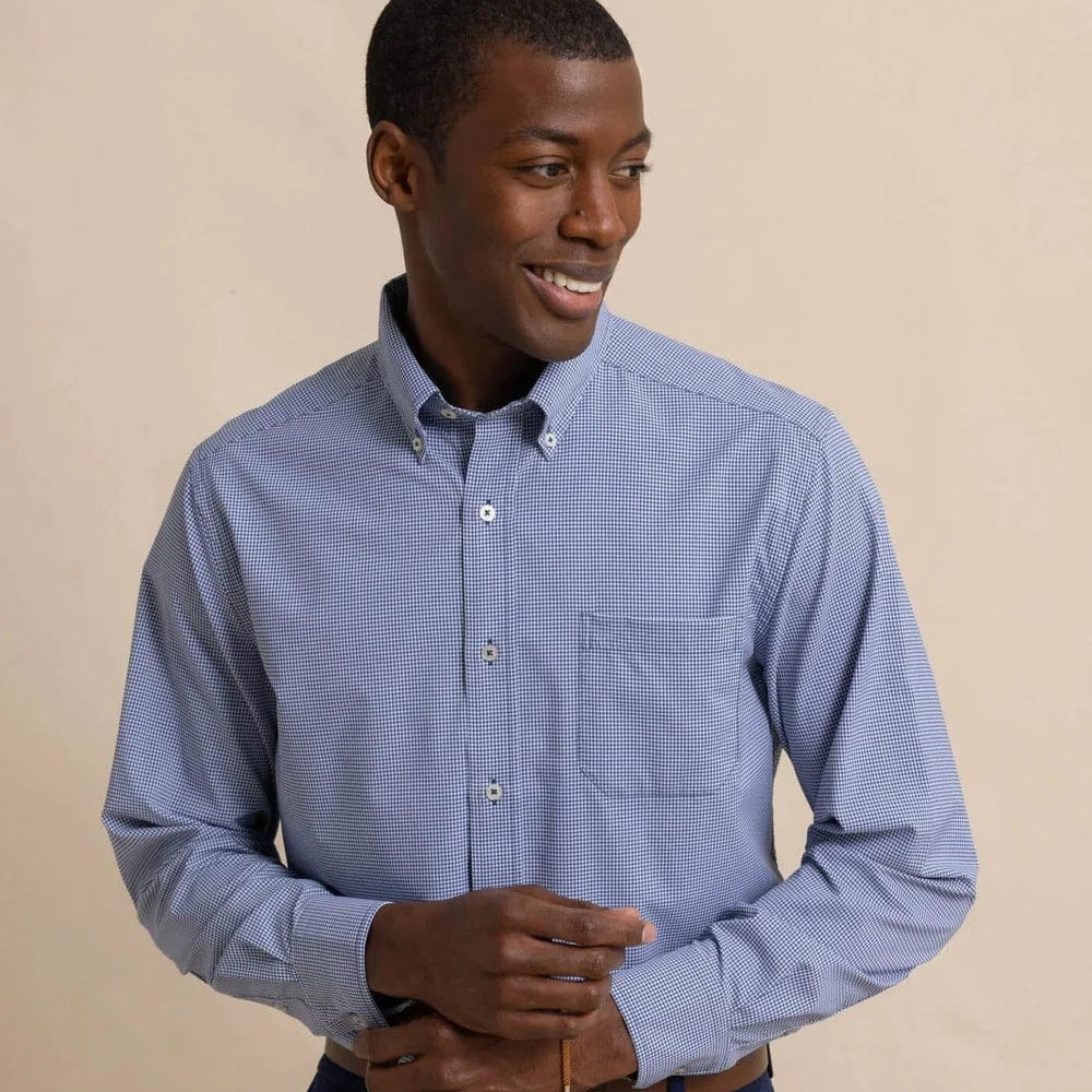 Southern Tide Sport Shirts SEVEN SEAS BLUE / S Micro Gingham brrr Intercoastal Sport Shirt