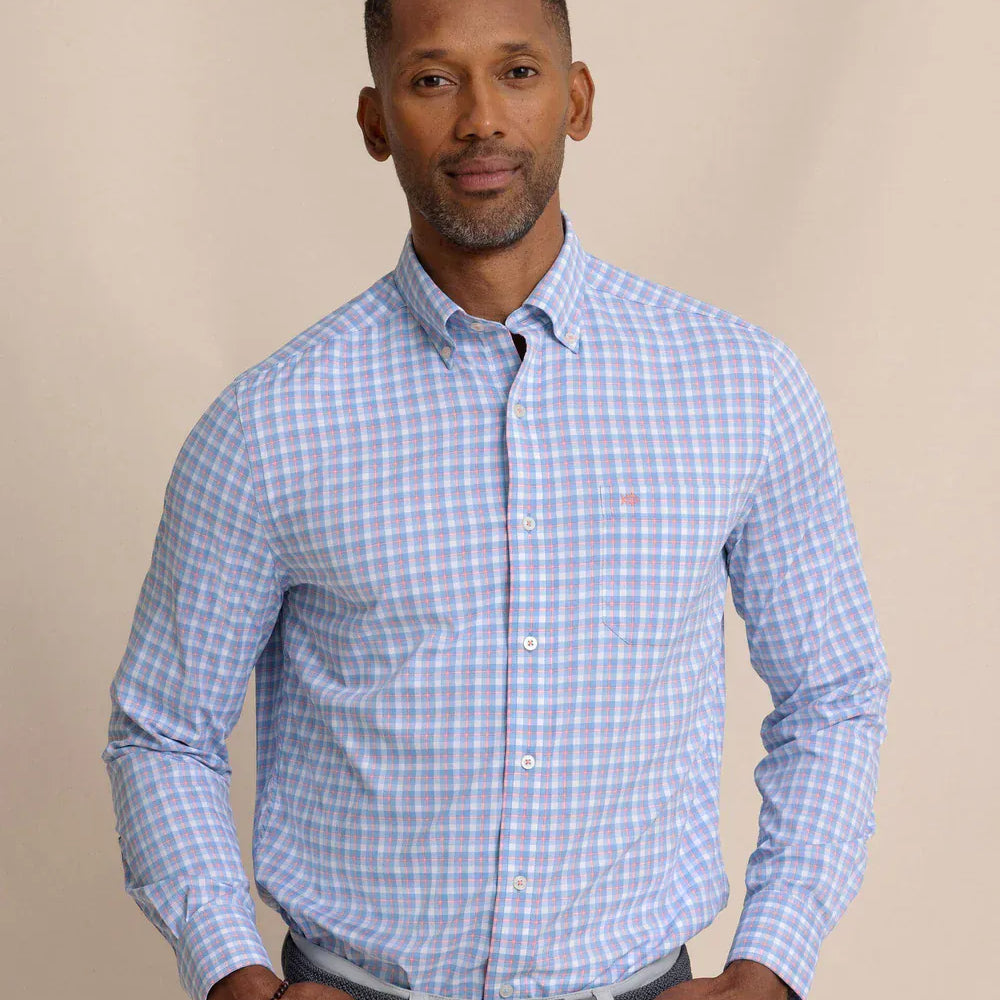 Southern Tide Sport Shirts SUNKIST CORAL / S Sunset Harbor Sportshirt