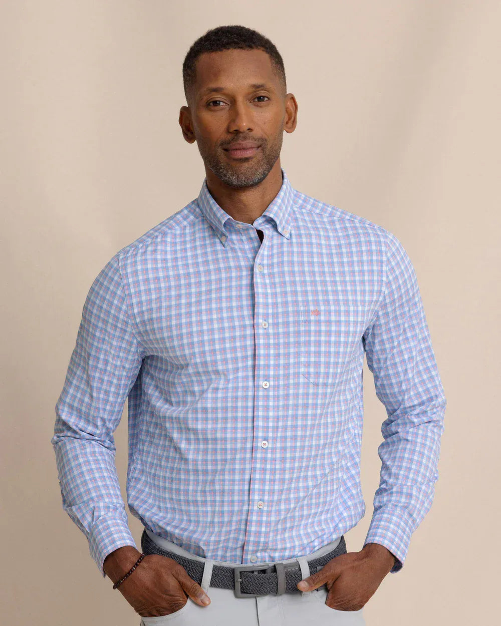 Southern Tide Sport Shirts SUNKIST CORAL / S Sunset Harbor Sportshirt