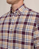Southern Tide Sport Shirts Sweetgrass Plaid Beach Flannel Long Sleeve Sport Shirt- Merlot