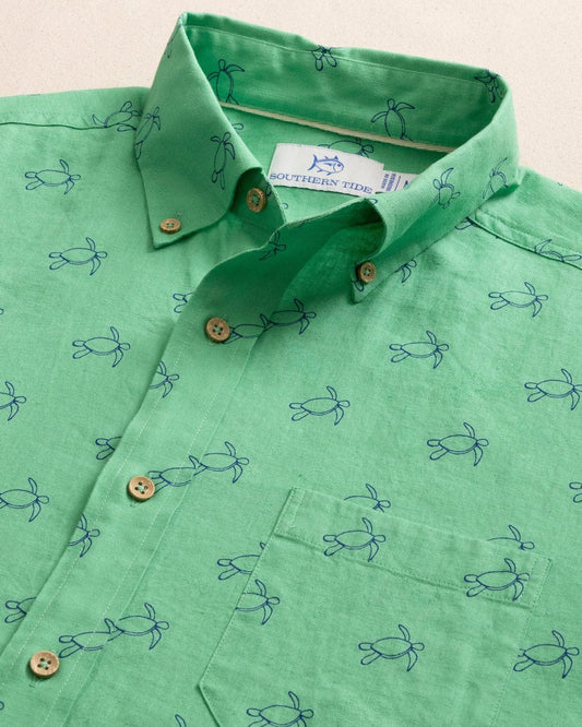 Southern Tide Sport Shirts Turtle Cove Linen Sport Shirt