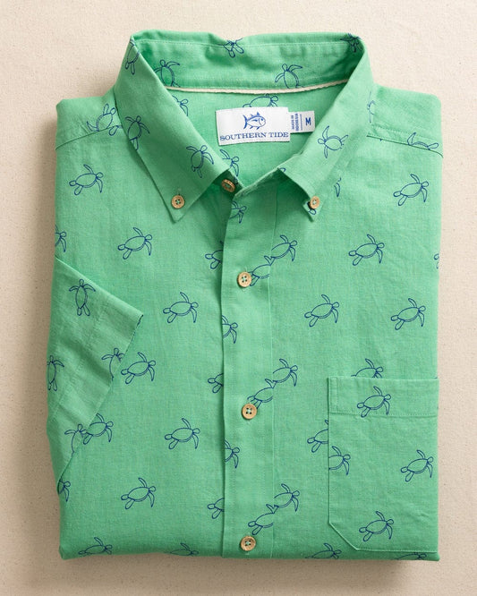 Southern Tide Sport Shirts Turtle Cove Linen Sport Shirt