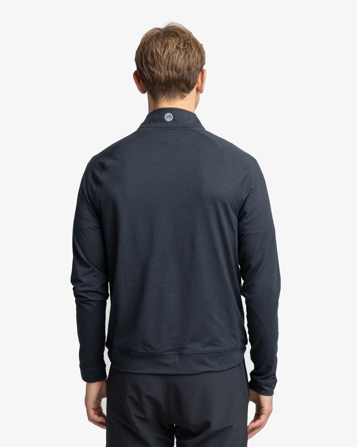 Southern Tide Sweaters Cruiser Heather Quarter Zip Pullover- Caviar Black