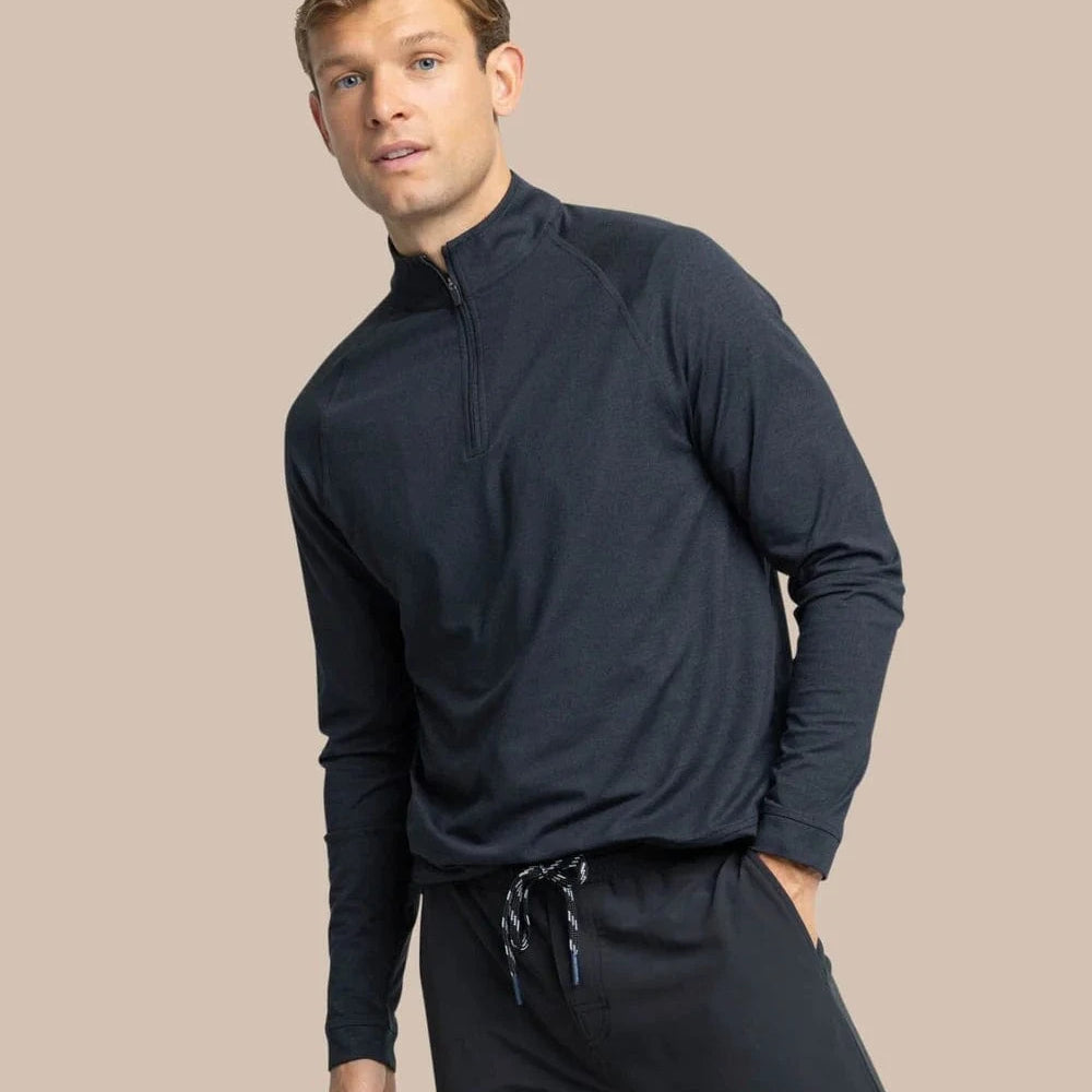 Southern Tide Sweaters Heather Caviar Black / S Cruiser Heather Quarter Zip Pullover