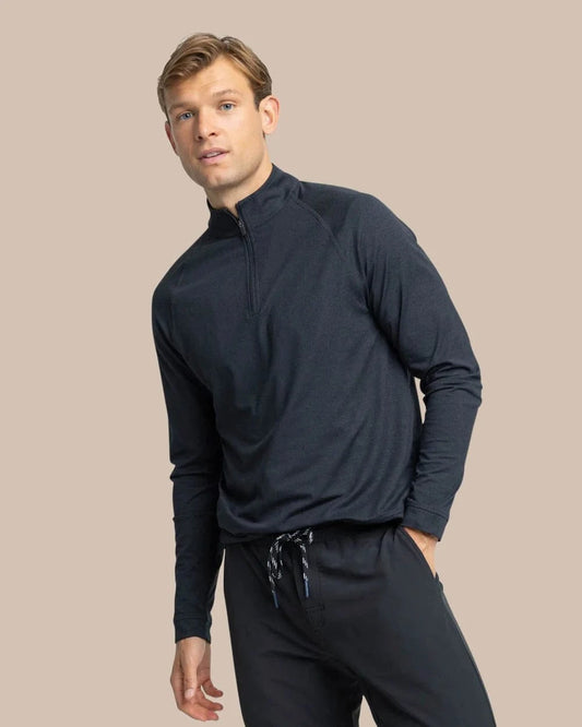 Southern Tide Sweaters Heather Caviar Black / S Cruiser Heather Quarter Zip Pullover