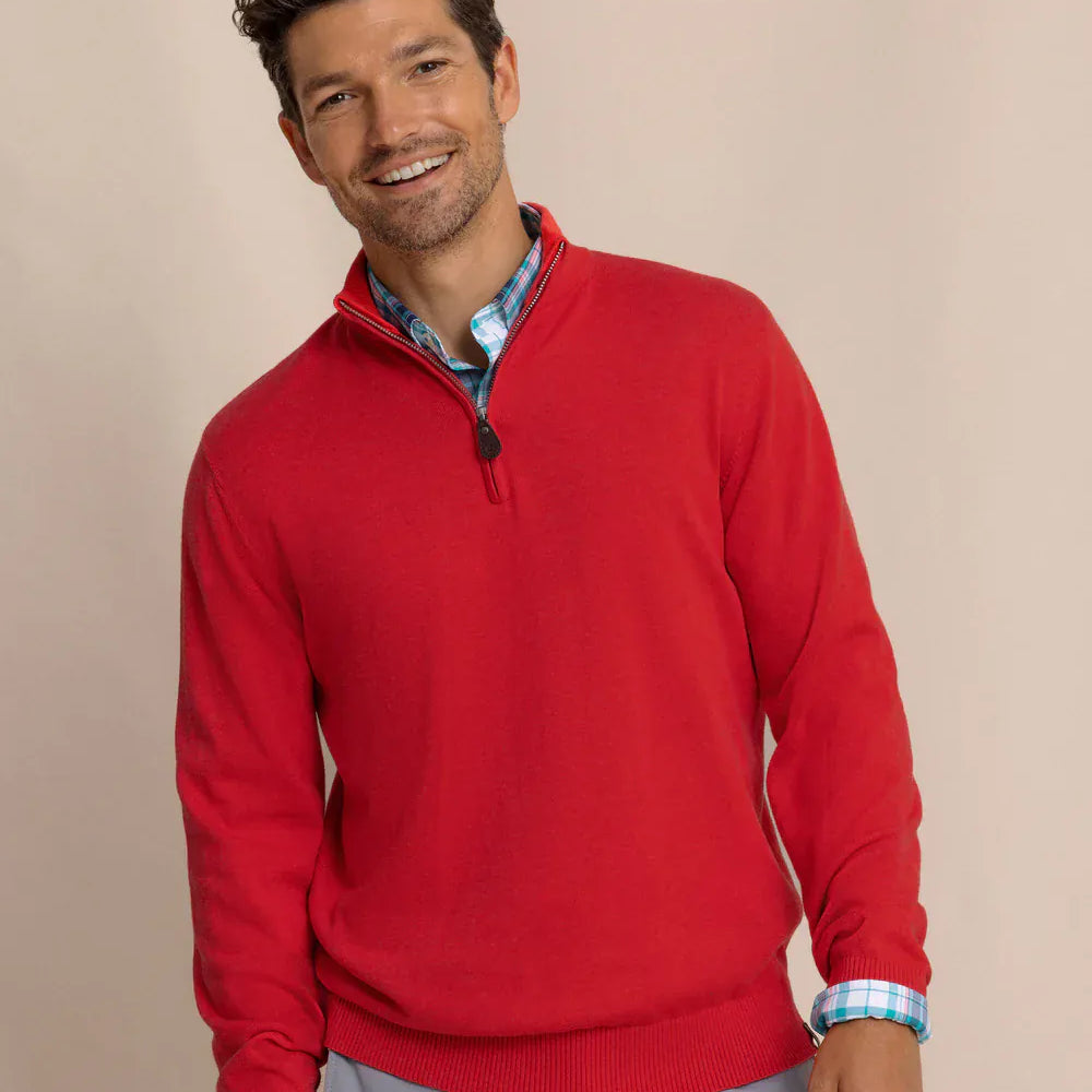 Southern Tide Sweaters HEATHER CRAB RED / M Whitehaven Heather Quarter Zip Sweater