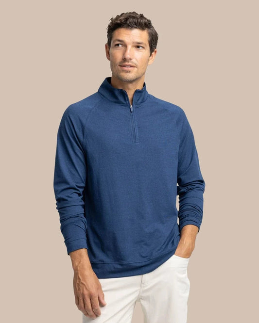 Southern Tide Sweaters Heather Dress Blue / S Cruiser Heather Quarter Zip Pullover