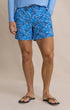 Southern Tide Swimwear Island Fronds Maritime Swim Trunk in Blue Stream