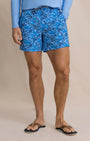 Southern Tide Swimwear Island Fronds Maritime Swim Trunk in Blue Stream