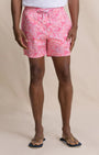 Southern Tide Swimwear Island Fronds Maritime Swim Trunk in Sea Pink