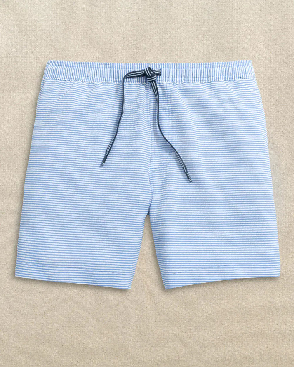 Southern Tide Swimwear Seersucker Stripe Maritime Swim Trunk in Blue Stream