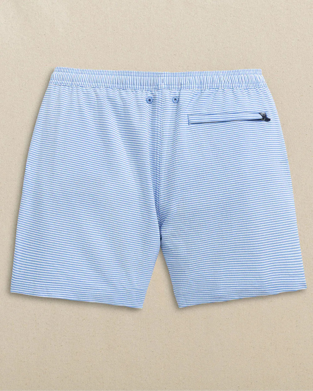 Southern Tide Swimwear Seersucker Stripe Maritime Swim Trunk in Blue Stream