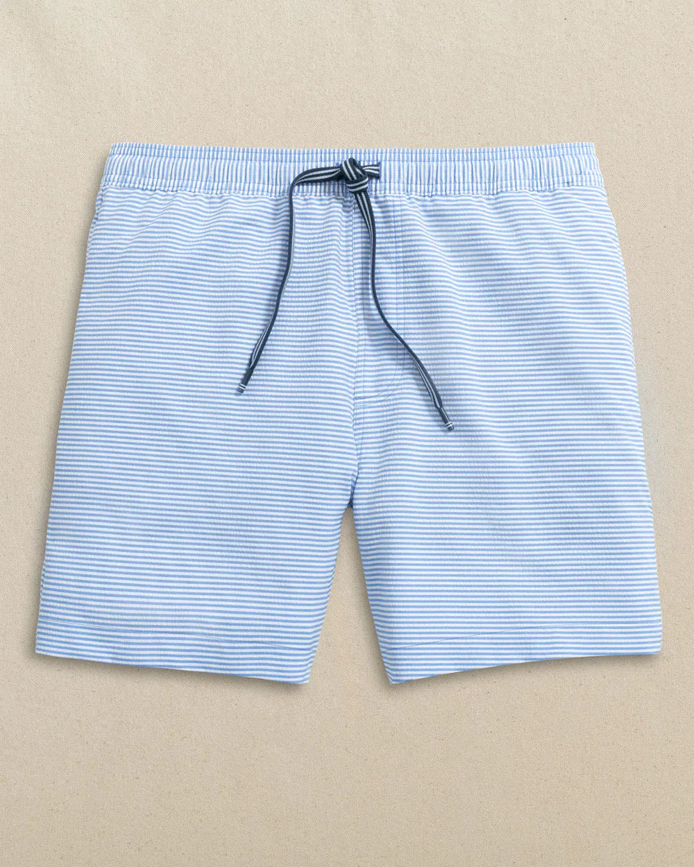 Southern Tide Swimwear Seersucker Stripe Maritime Swim Trunk in Blue Stream