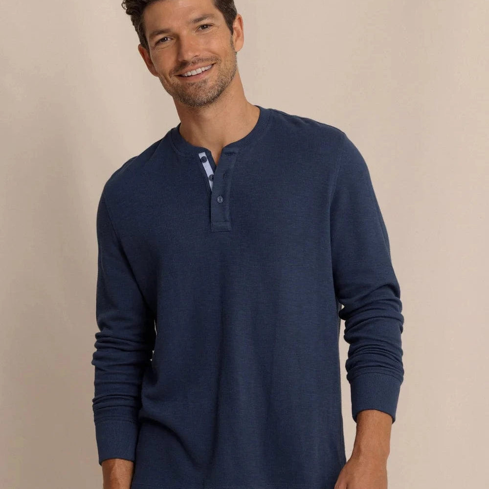 Southern Tide T-Shirts DRESS BLUE / S Riveroak Rib Knit Henley