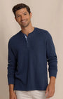 Southern Tide T-Shirts DRESS BLUE / S Riveroak Rib Knit Henley