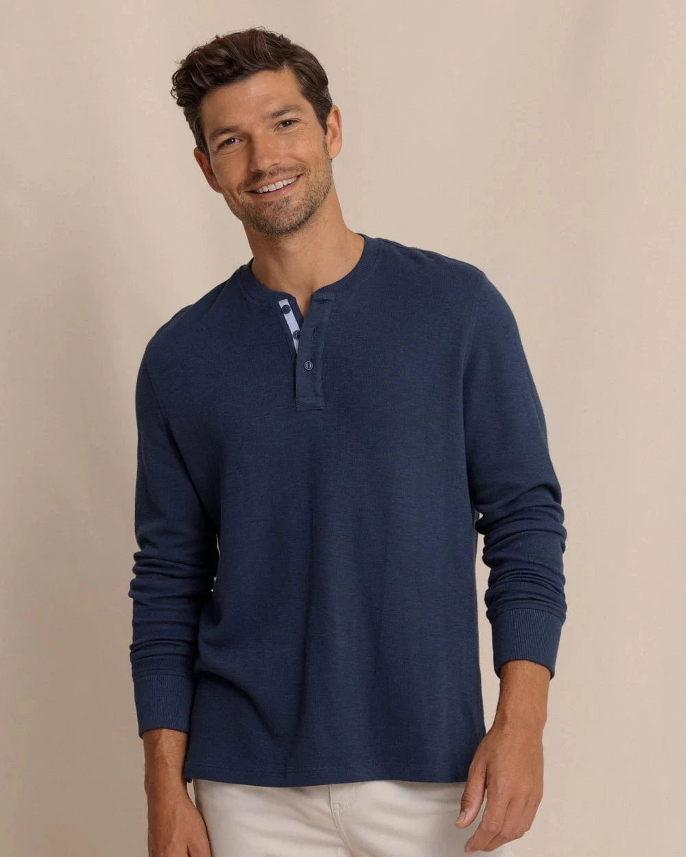 Southern Tide T-Shirts DRESS BLUE / S Riveroak Rib Knit Henley