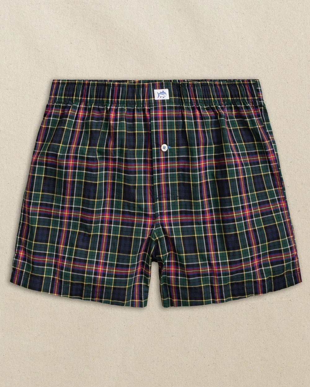 Southern Tide Underwear Heyward Tartan Boxer in Dress Blue