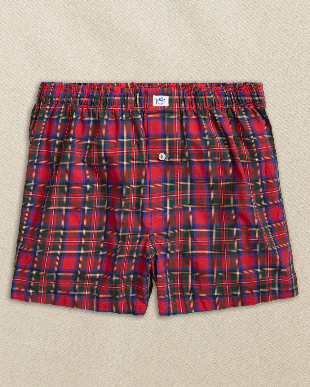 Southern Tide Underwear South Carolina Tartan Boxer in Crab Red