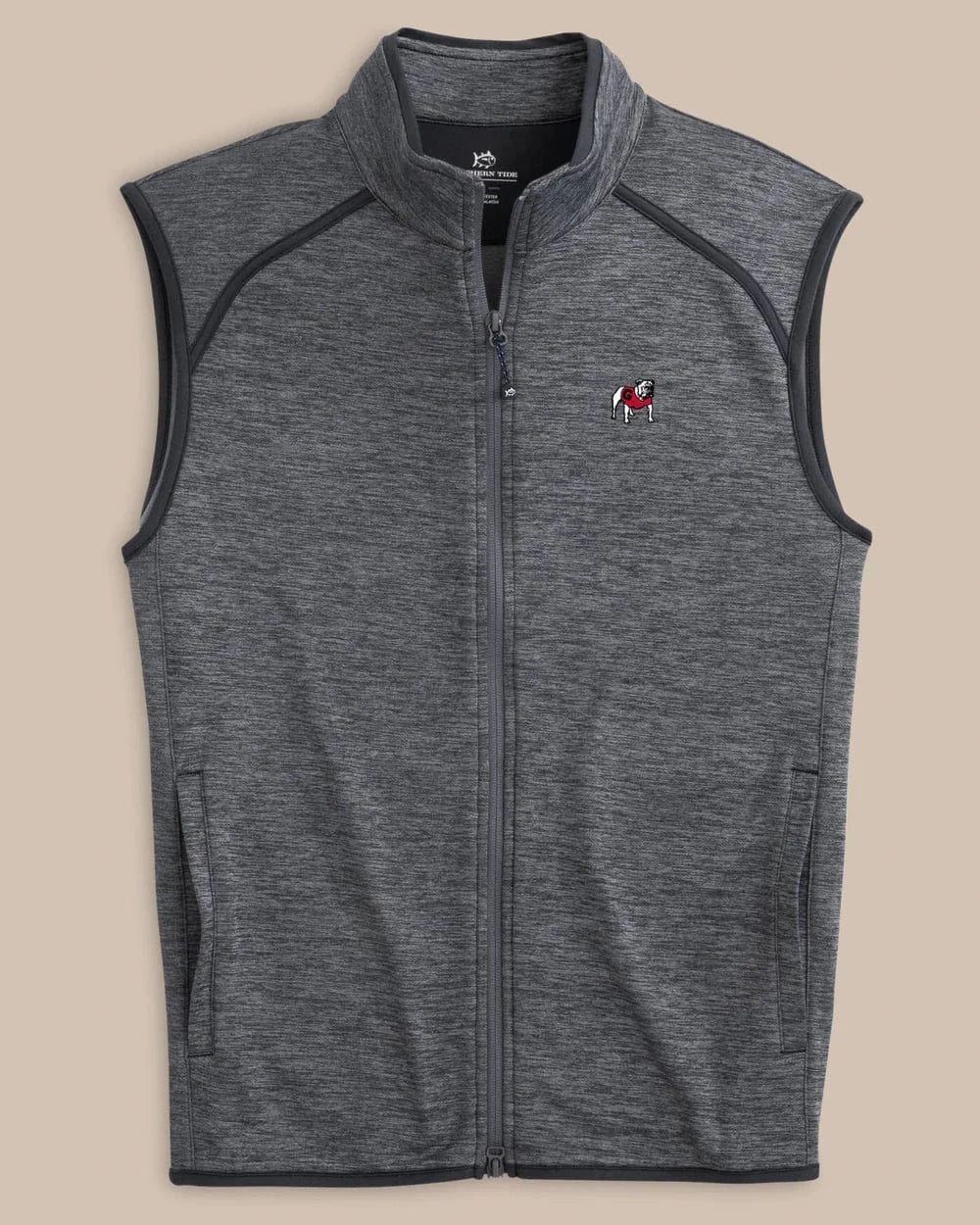 Southern Tide Vest HEATHER BLACK GEORGIA / S Gameday Baybrook Heather Vest