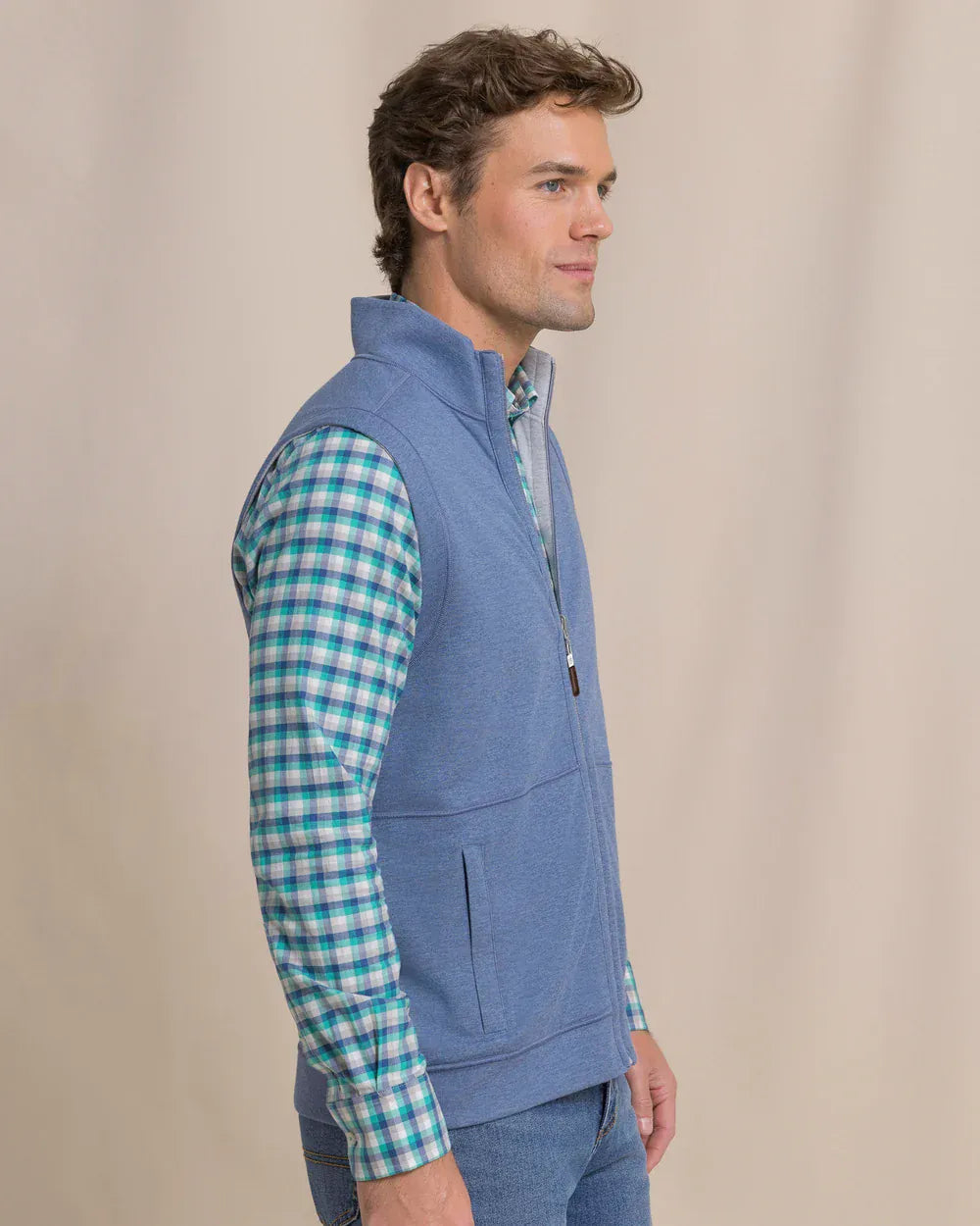 Southern Tide Vest Lightweight Knit Heather Reversible Vest