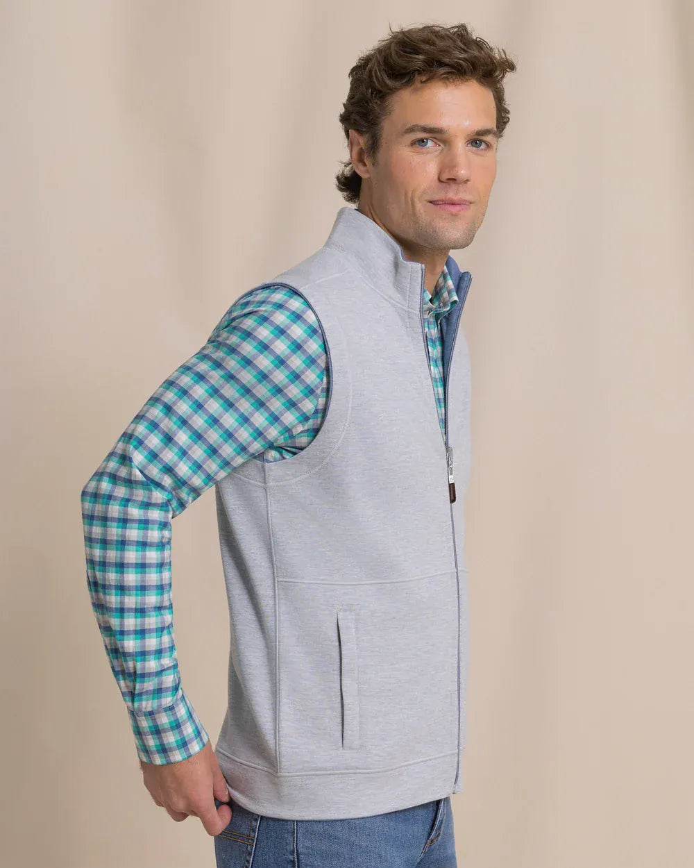 Southern Tide Vest Lightweight Knit Heather Reversible Vest