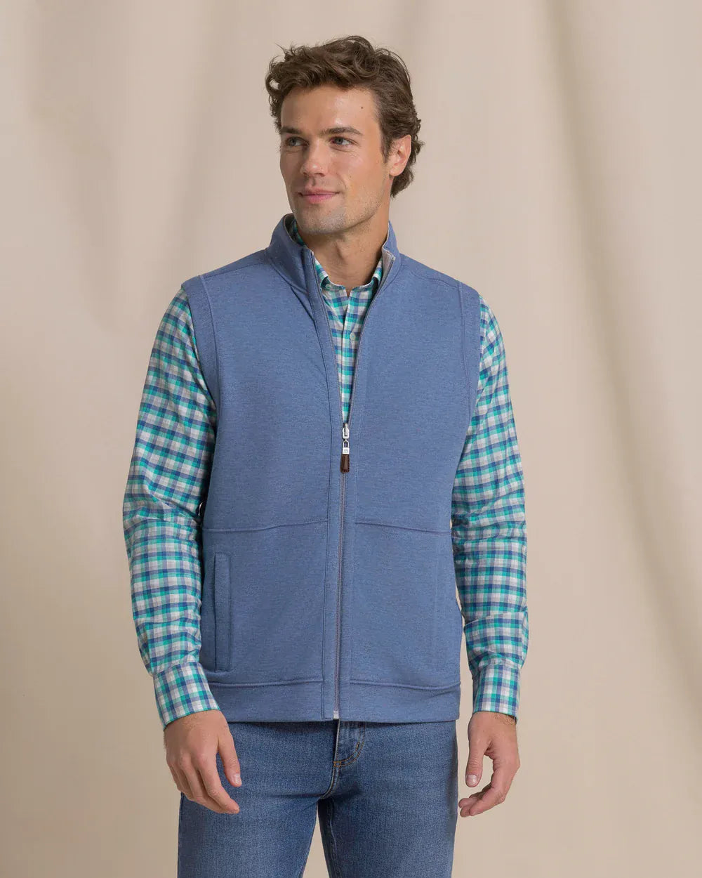 Southern Tide Vest Lightweight Knit Heather Reversible Vest