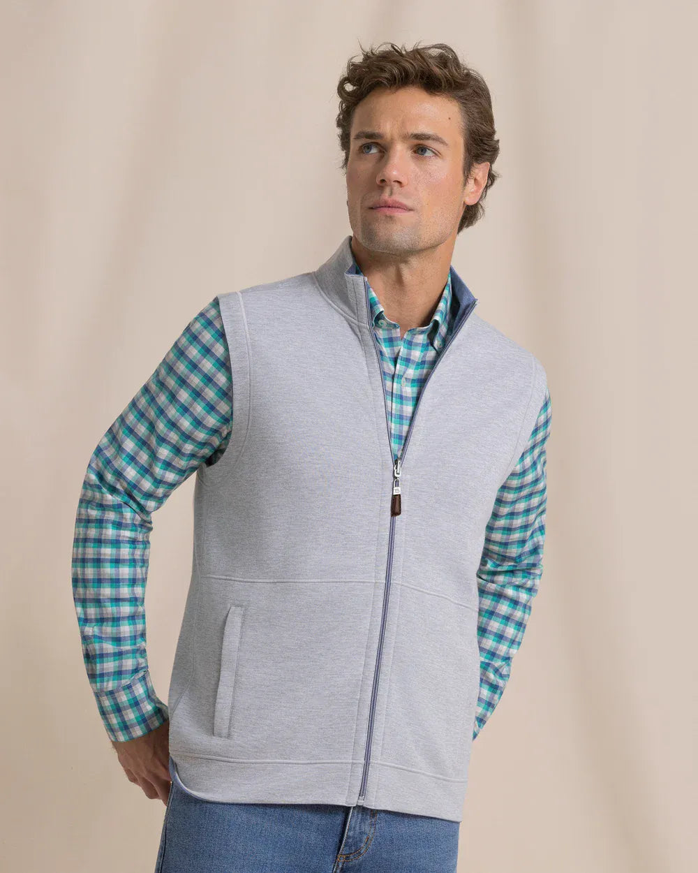 Southern Tide Vest Lightweight Knit Heather Reversible Vest