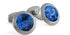 Tateossian Cufflinks Bullseye Semi Precious Cufflinks Palladium Plated & Sodalite