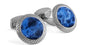 Tateossian Cufflinks Bullseye Semi Precious Cufflinks Palladium Plated & Sodalite