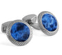 Tateossian Cufflinks Bullseye Semi Precious Cufflinks Palladium Plated & Sodalite